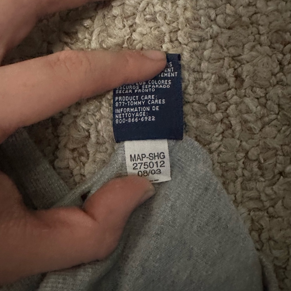 Tommy Hilfiger Gray V-Neck Sweater with Navy Trim 2003 - Picture 6 of 6
